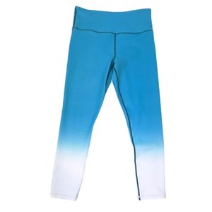 Zyia Active Light N Tight Leggings Teal Ombre Venom Metallic Women 6 8 Blue